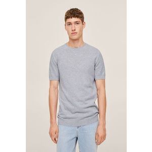 Bavlnené tričko Mango Man ANDREA šedá farba, jednofarebné vyobraziť