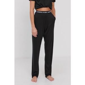 Pyžamové nohavice Karl Lagerfeld dámske, čierna farba vyobraziť