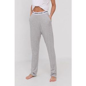 Pyžamové nohavice Karl Lagerfeld dámske, šedá farba vyobraziť