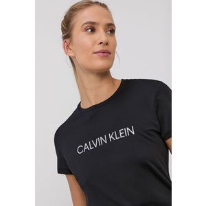 Tričko Calvin Klein Performance dámske, čierna farba vyobraziť