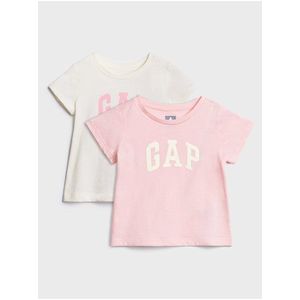 Ružové dievčenské tričko GAP Logo 2-Pack vyobraziť
