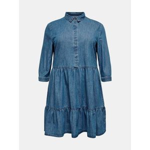 Modré rifľové košeľové šaty ONLY CARMAKOMA vyobraziť