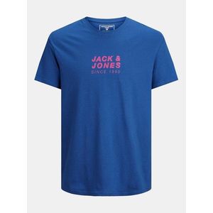Modré tričko s potlačou na chrbte Jack & Jones Pol vyobraziť