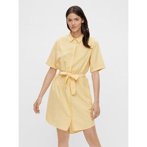 Žlté pruhované košeľové šaty Pieces Tampa vyobraziť