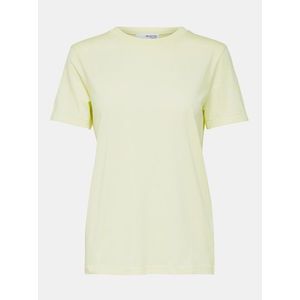Svetložlté basic tričko Selected Femme Perfect vyobraziť