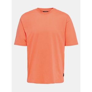 Oranžové basic tričko ONLY & SONS Donnie vyobraziť