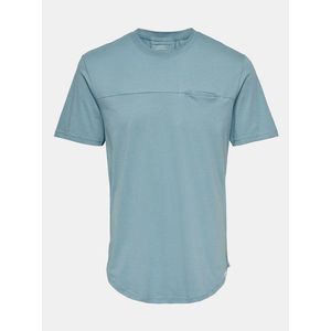 Modré tričko s vreckom ONLY & SONS Dash vyobraziť