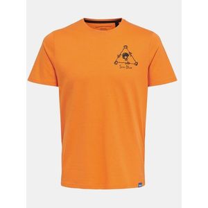 Oranžové tričko s potlačou ONLY & SONS Turner vyobraziť