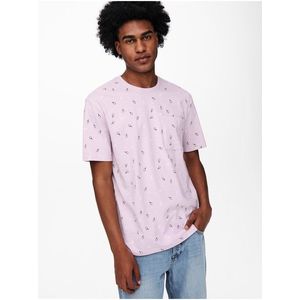 Ružové vzorované tričko ONLY & SONS Prove vyobraziť