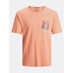Oranžové tričko s potlačou Jack & Jones Tropicana vyobraziť