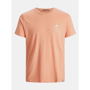 Oranžové tričko s potlačou Jack & Jones Poolside vyobraziť