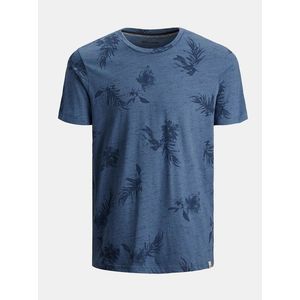 Modré vzorované tričko Jack & Jones Cali vyobraziť
