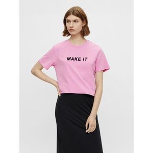 Ružové tričko s nápisom Pieces Niru vyobraziť