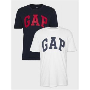Sada dvoch pánskych tričiek v bielej a modrej farbe GAP Logo Basic vyobraziť