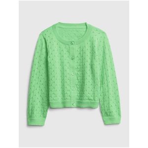 Detský sveter pointelle cardigan Zelená vyobraziť