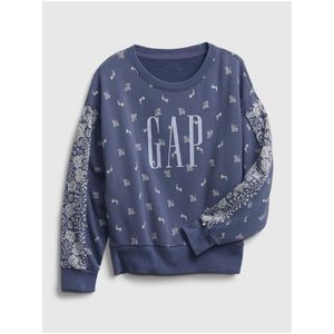 Detská mikina GAP Logo crewneck sweatshirt Modrá vyobraziť