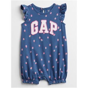 Baby body GAP Logo ruffle shorty one-piece Modrá vyobraziť