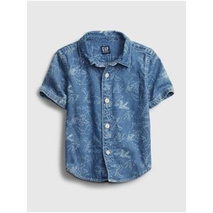 Detská košeľa denim dinosaur graphic shirt Modrá vyobraziť