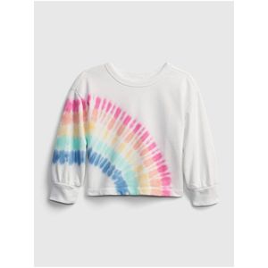 Detská mikina rainbow tie-dye graphic crewneck sweatshirt Biela vyobraziť