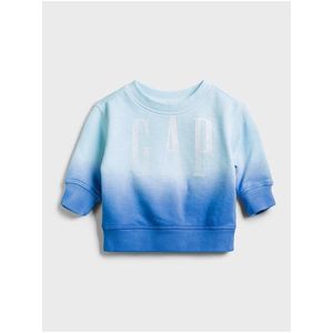 Baby mikina GAP Logo dip-dye crewneck sweatshirt Modrá vyobraziť