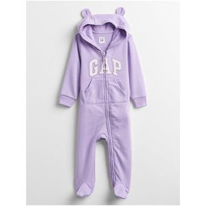 Baby overal GAP Logo hoodie one-piece Fialová vyobraziť