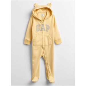 Baby overal GAP Logo hoodie one-piece Žltá vyobraziť