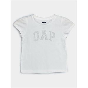 Detské tričko GAP Logo 5" mid rise khaki shorts Biela vyobraziť