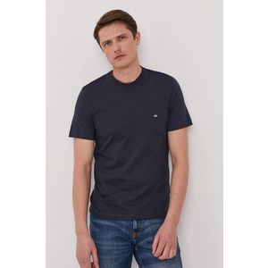 Tričko Calvin Klein pánske, tmavomodrá farba, jednofarebné vyobraziť
