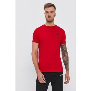 Bavlnené tričko Karl Lagerfeld červená farba, s potlačou vyobraziť