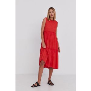 Šaty Answear Lab červená farba, midi, rovné vyobraziť