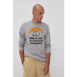 Tričko s dlhým rukávom Reebok Classic GS4188 šedá farba, s potlačou vyobraziť