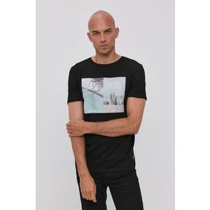Bavlnené tričko Tom Tailor čierna farba, s potlačou vyobraziť
