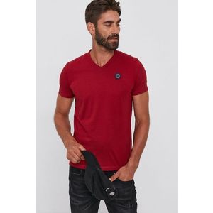 Bavlnené tričko Pepe Jeans Wilfrid červená farba, jednofarebné vyobraziť