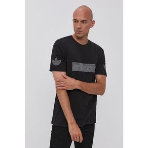 Bavlnené tričko adidas Originals H06746 čierna farba, s potlačou vyobraziť