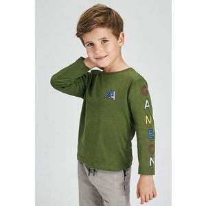 Detské tričko s dlhým rukávom Mayoral zelená farba, s potlačou vyobraziť