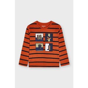 Detské tričko s dlhým rukávom Mayoral oranžová farba, s nášivkou vyobraziť