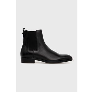 Kožené topánky Chelsea Karl Lagerfeld pánske, čierna farba vyobraziť
