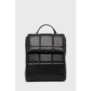 Kožený ruksak Patrizia Pepe dámsky, čierna farba, malý, jednofarebný vyobraziť
