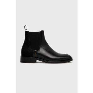 Kožené topánky Chelsea Gant Fayy dámske, čierna farba, na plochom podpätku vyobraziť