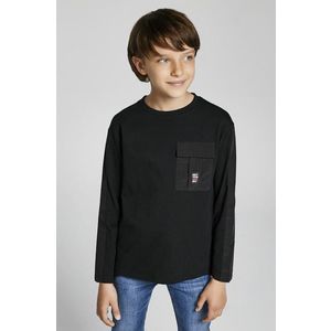 Detské tričko s dlhým rukávom Mayoral čierna farba, jednofarebné vyobraziť