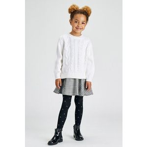 Dievčenské šaty a sveter Mayoral biela farba, mini, áčkový strih vyobraziť