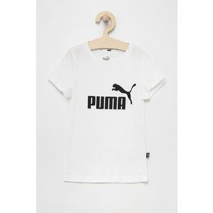 Detské bavlnené tričko Puma 587029 biela farba vyobraziť