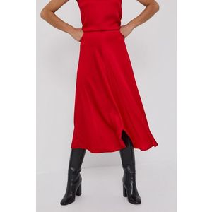 Sukňa Beatrice B červená farba, midi, áčkový strih vyobraziť