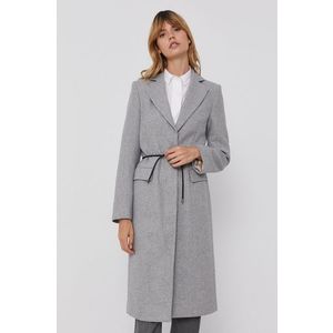 Kabát Sisley dámsky, šedá farba, prechodný vyobraziť