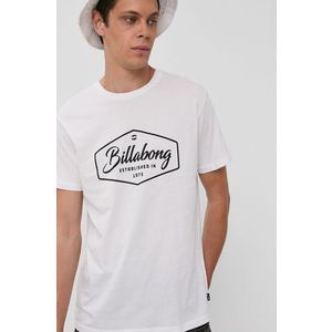 Bavlnené tričko Billabong biela farba, s potlačou vyobraziť