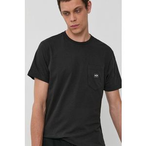 Bavlnené tričko Billabong čierna farba, jednofarebné vyobraziť