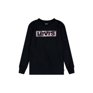 Detské tričko s dlhým rukávom Levi's čierna farba, s potlačou vyobraziť