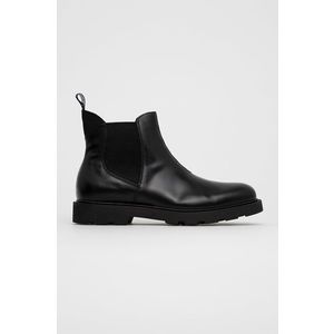 Kožené topánky Chelsea Sisley pánske, čierna farba vyobraziť