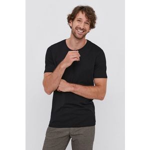 Bavlnené tričko Drykorn čierna farba, jednofarebné vyobraziť