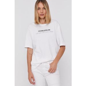 Bavlnené tričko United Colors of Benetton biela farba vyobraziť